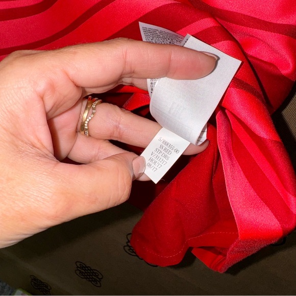 Banana Republic Striped Red/Pink Cocktail V Neck Dress Size 0 - Picture 9 of 15